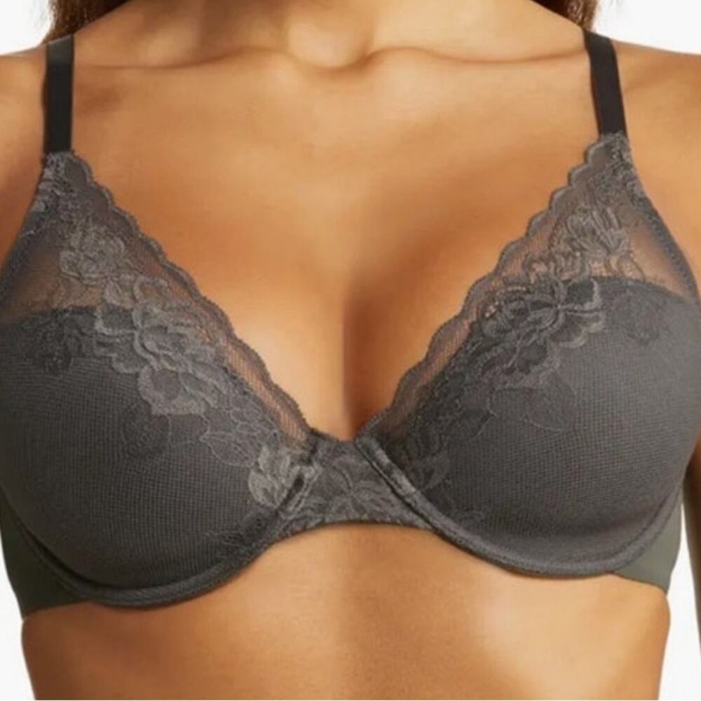 ^Natori 741258 Avail Full Figure Convertible Contour Underwire Gray Bra – 34D
